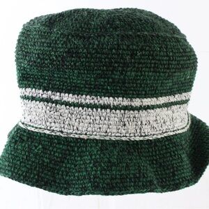 Caldino Ladies Green Hand Knit Cotton Bucket Hat 7 1/8 57cm